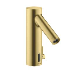 Смеситель для раковины AXOR Starck 90, электронный, сенсорный, инфракрасный, фиксированный излив, длина 10,3 см, латунь, цвет шлифованная медь, без донного клапана, питание от батареек, с регулировкой температуры