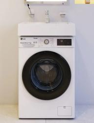 Раковина Am.Pm X-Joy 60х50х13 см, над стиральной машиной, подвесная, прямоугольная, цвет белый, литая, литьевая, мраморная, с отверстием под смеситель, без слива-перелива, универсальная