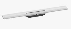 Решетка Hansgrohe RainDrain Flex 70, для пристенного монтажа, для душевого трапа, укорачиваемый, 70х7,6 см, цвет матовый белый, для душа в пол, нержавеющая сталь, прямоугольная