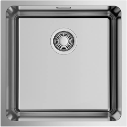 Мойка кухонная Omoikiri Tadzava 44-U/I Quadro IN, 44х44 см, врезная, из нержавеющей стали, квадратная, цвет нержавеющая сталь, без отверстия под смеситель, без крыла, слив-перелив, врезная под столещницу, для кухни