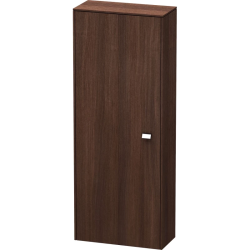 Пенал Duravit Brioso L, 52x24x133 см, подвесной, (левый), с дверцей, с полкой, со стеклянными полками, цвет: каштан темный/хром, в ванную комнату