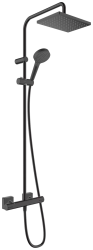 Душевая система Hansgrohe Vernis Shape Showerpipe 230 1jet EcoSmart с термостатом, комплект: верхний душ/ручной душ/термостат для душа/штанга для душа/держатель для душа, цвет матовый черный