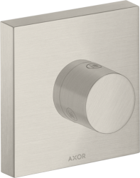 Вентиль Axor Starck Trio/Quattro 120/120 запорный/переключающий, скрытого монтажа, квадратный, латунь, цвет: под сталь, керамический, встраеваемый/встроенный, для ванны/душа
