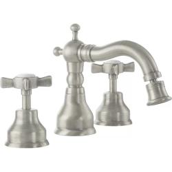 Смеситель для биде Migliore Princeton, двухвентильный, на 3 отверстия, поворотный, длина 130 мм, керамический, латунь, цвет состаренный хром