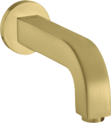 Излив для ванны Axor Citterio, без переключателя на душ, настенный, неповоротный, латунь, цвет: шлифованная медь, квадратный, длина излива 16,5 см, встраиваемый/встроенный, для смесителя/ванны/ванной/душевой, без смесителя