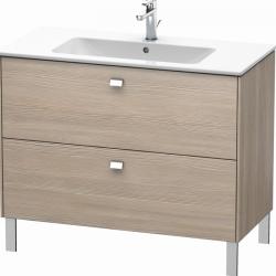 Тумба под раковину Duravit Brioso, 102х47,9х68,3 см, напольная, цвет: сосна серебристая/хром, 2 выдвижных ящика, ДСП, прямоугольная, левая/правая, в ванную комнату