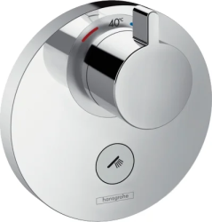 Смеситель для душа Hansgrohe ShowerSelect S HighFlow, термостатический, скрытого монтажа, настенный, без излива/шланга/лейки, латунь, цвет хром