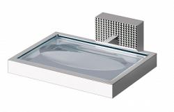 Мыльница Cezares PRIZMA, настенная, металл/стекло, форма прямоугольная, для душа/мыла, в ванную/туалет/душевую кабину, цвет хром