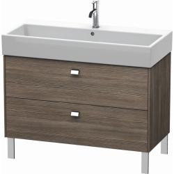 Тумба под раковину Duravit Brioso, 98,4х45,9х57 см, напольная, цвет: сосна терра/хром, 2 выдвижных ящика, ДСП, прямоугольная, левая/правая, в ванную комнату
