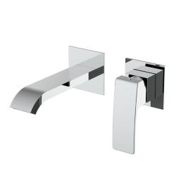 Смеситель для раковины/умывальника Raglo R02.11 встраиваемый/настенный, однорычажный, неповоротный, латунь, длина излива 183 мм, керамический, цвет хром