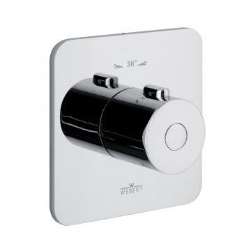 Смеситель для душа Webert Living термостатический, скрытого монтажа, керамический, настенный, без излива/шланга/лейки, латунь хром