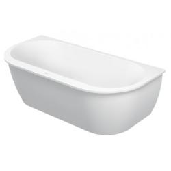 Ванна Duravit Darling New 190х90 см пристенная, акриловая, цвет: белый, (без гидромассажа, ножек, сифона, фронтальной панели), овальная, с двумя наклонами для спины