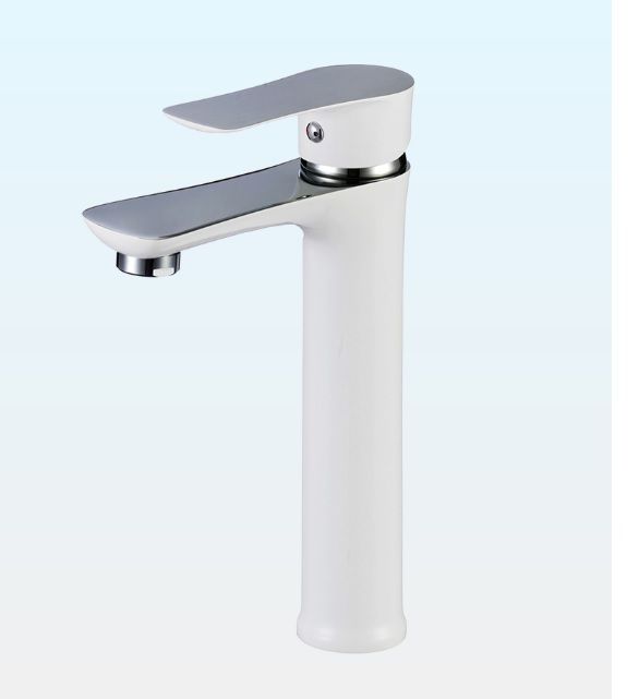 Смеситель для умывальника OSGARD AMUNGEN однозахватный, неповоротный, длина 195 мм, латунь, цвет хром/белый