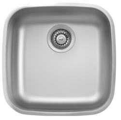 Мойка Ukinox Модерн, 40х40 см, врезная, стальная, квадратная, цвет нержавеющая сталь, без отверстия под смеситель, слив-перелив, без крыла, для кухни