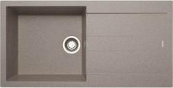 Мойка кухонная Longran Amanda, 99х50х21 см, врезная, искусственный гранит, прямоугольная, цвет терра, без отверстия под смеситель, с крылом, слив-перелив, врезная в столещницу, для кухни