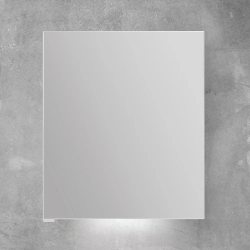Зеркальный шкаф GRADEONIKA "Клио 500", 50х15х70 см, без подсветки, подвесной, цвет белый, зеркало, открытые полки, прямоугольный, левый, левосторонний