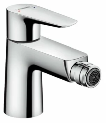 Смеситель для биде Hansgrohe Talis E однорычажный, керамический, фиксированный излив, длина 11,6 см, латунь, цвет хром, без шланга/лейки, со сливным набором