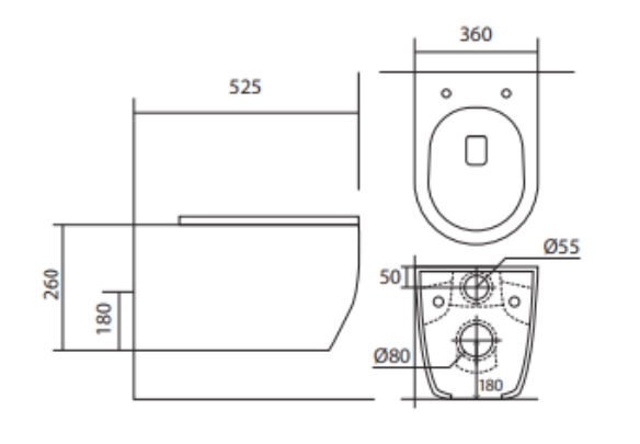 Комплект унитаза с инсталляцией Aquatek Европа new (Сет) c сиденьем микролифт, безободковый, без кнопки, с креплением KKI-0000002
