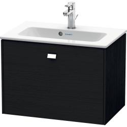 Тумба под раковину Duravit Brioso, 62х38,9х44,2 см, подвесная, 1 выдвижной ящик, ДСП, цвет: дуб черный/хром, шкафчик навесной, механизм доводчика, прямоугольная, правая/левая, в ванную комнату