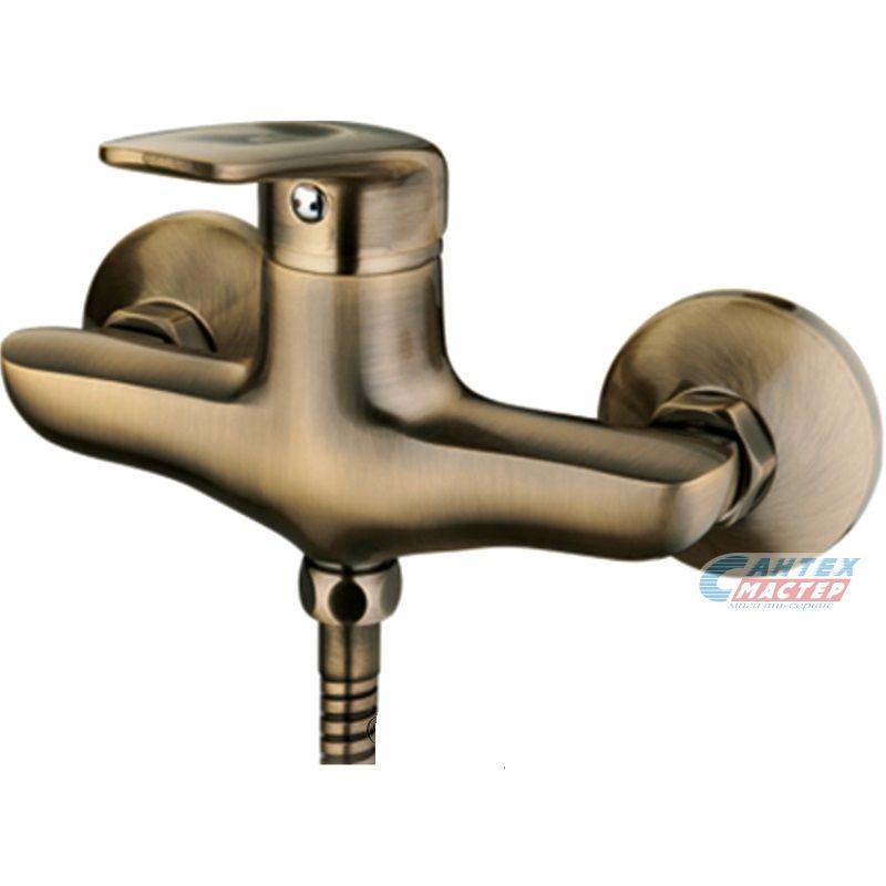 Смеситель для душа Ledeme H48 однорычажный, керамический, настенный, без излива, с шлангом/лейкой, латунь бронза, горизонтальный