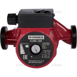 Насос циркуляционный ROMMER 32/80-180, L180 мм, 5,39 м³/ч, напор 8 м, 143Вт, 220 В, с гайками, повышающий давление, для систем отопления частных домов, квартир