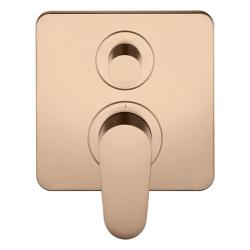 Смеситель для ванны Axor Citterio M однорычажный, скрытого монтажа, настенный/встраиваемый, квадратный, латунный, без излива, керамический, цвет полированное красное золото, без душевого шланга/лейки