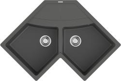 Мойка кухонная Omoikiri Sumi 83C-PL, две чаши, 102х30,9 см, врезная, из искусственного гранита (Tetogranit), нестандартная, цвет платина, без отверстия под смеситель, без крыла, слив-перелив