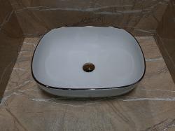 Раковина для ванной CeramaLux NC D1302H011-1 50,5х13,5х40,5 накладная, прямоугольная, керамическая/фарфоровая, цвет белый, без отверстия под смеситель, без слива-перелива