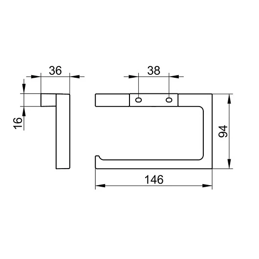 Держатель для туалетной бумаги Keuco Edition 11 без крышки, цвет хром, для рулонов шириной до 120 мм настенный, латунный, форма прямоугольная, для туалета/ванной, бумагодержатель