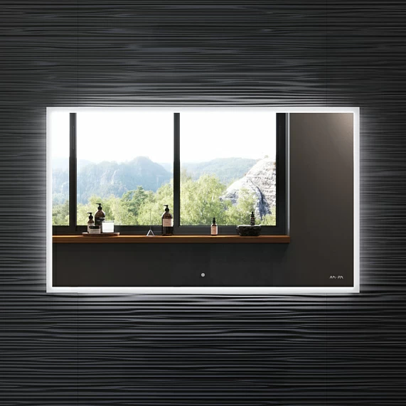 Зеркало AM.PM Spirit 2.0, 1000х40х600 мм, с LED/ЛЕД-подсветкой, прямоугольное, с антизапотеванием сенсорное, для ванны, навесное/подвесное/настенное