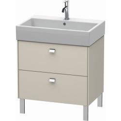 Тумба под раковину Duravit Brioso, 68,4х45,9х57 см, напольная, цвет: серо-коричневый/хром, 2 выдвижных ящика, ДСП, прямоугольная, левая/правая, в ванную комнату