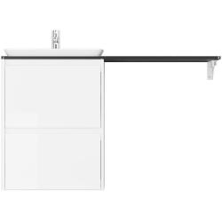 Тумба под столешницу Velvex Klaufs 56*50.2Y, 558х500х715 мм, подвесная, цвет белый, 2 выдвижных ящика/выдвижной органайзер, МДФ,  правая/левая, правосторонняя/левосторонняя/универсальная, в ванную комнату