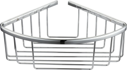 Полка-корзина Aquatek Вега настенная/подвесная, латунь, угловая, для ванных принадлежностей, в ванную/туалет/душевую кабину, цвет хром