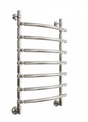 Полотенцесушитель Двин Bubble 1 80/50, водяной (1"-1/2" К3  полированный), универсальное подключение, нержавеющая сталь, настенный, форма лесенка, цвет хром, к отоплению и ГВС, для отопления, обогрева в ванной