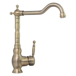 Смеситель для кухни/мойки TopZero, цвет бронза, однорычажный, с высоким/низким изливом, высота излива 236 см, из латуни