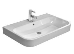 Раковина DURAVIT Happy D.2 WonderGliss 80х50,5х17 см, подвесная, прямоугольная, санфарфор, цвет белый, с 1 отверстием под смеситель, антигрязевое покрытие, слив/перелив