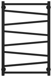 Полотенцесушитель Сунержа Сирокко 800х500 водяной, цвет матовый чёрный