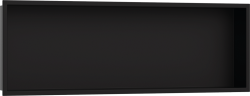 Полка Hansgrohe XtraStoris Original 300/900/100, с рамой, размер 30х90х10 см, встраиваемая в нишу, форма прямоугольная, цвет матовый черный, нержавеющая сталь, встроенная/настенная, шкаф/короб, в стену, для душа/ванной