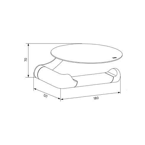 Держатель для туалетной бумаги IDDIS Noa, с полкой, без крышки, черный матовый, настенный, сплав металлов, форма овальная, для туалета/ванной, бумагодержатель