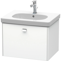 Тумба под раковину Duravit Brioso, 62х46,9х45,2 см, подвесная, 1 выдвижной ящик, ДСП, цвет: белый матовый/хром, шкафчик навесной, механизм доводчика, прямоугольная, правая/левая, в ванную комнату