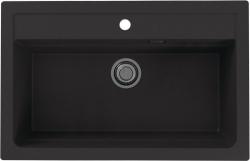 Мойка кухонная ALVEUS GRANITAL ATROX 40 CARBON-G91 79х50х19,5 см, врезная, искусственный гранит, прямоугольная, цвет карбон, с отверстием под смеситель, в комплекте с сифоном 1132823