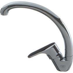 Смеситель для кухни/мойки Melodia Rock однорычажный, поворотный излив Утка, керамический, высота 190 мм, длина 183 мм, латунь, цвет хром MDV35212