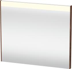 Зеркало Duravit Brioso, 82х70х3,5 см с LED/ЛЕД-подсветкой, прямоугольное, подвесное/настенное, цвет рамы: орех темный, настенный выключатель, для ванной
