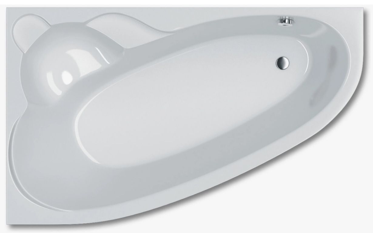 Ванна акриловая Koller Pool Nadine 170х100 L, 170х100 см, угловая, акрил, цвет- белый, (без гидромассажа, рамы, сифона, фронтальной панели), асимметричная, левосторонняя