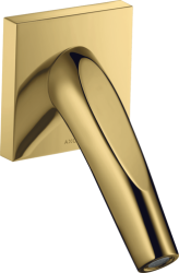 Излив для ванны Axor Starck Organic, без переключателя на душ, настенный, неповоротный, латунь, цвет: полированное золото, округлый, длина излива 16 см, встраиваемый/встроенный, для смесителя/ванны/ванной/душевой