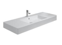 Раковина DURAVIT Vero WonderGliss, 105х49х17 см, мебельная/подвесная, прямоугольная, санфарфор, цвет белый, с 1 отверстием под смеситель, антигрязевое покрытие, слив/перелив