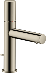 Смеситель для раковины/умывальника Axor Uno 110, однорычажный, с рукояткой zero, фиксированный излив, длина излива 12,3 см, керамический, латунь, цвет полированный никель, со сливным гарнитуром