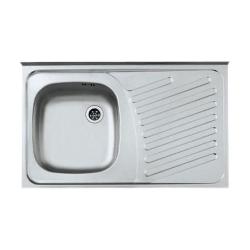 Мойка кухонная ALVEUS GENESIS PRIMAL 030L SGI-60 без выпуска и сифона 80х50х15 см, слив 90, накладная/встраиваемая сверху, с крылом, нержавеющая сталь, прямоугольная, цвет нержавеющая сталь, левая