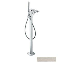 Смеситель для ванны Axor Urquiola термостатический, напольный, неповоротный, латунный, длина излива 20,4 см, цвет под сталь, с душевым шлангом/держателем/лейкой