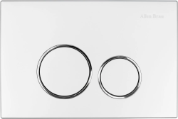 Кнопка смыва Allen Brau Priority прямоугольная, цвет сатин/хром, пластик, клавиша управления для сливного бачка, двойная, размер 245х165х14 мм, кнопки круглые